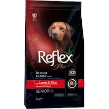 Reflex Plus Kuzu Etli Orta ve Büyük Irk Yaşlı Köpek Maması 3 KG