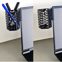 Alvera Monitor Kalemlik 3d Baskı Petek Desenli Laptop Kenar Altıgen Kalemlik-siyah