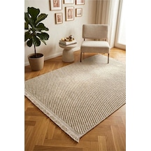 Leiva Home Lara 03 Bej Sisal İskandinav Modern Kaymaz Taban Yumuşak Özel Ölçü Salon Koridor Halısı 0160a-krem/gri