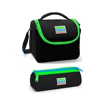 Coral High Erkek Çocuk Siyah Yeşil Beslenme Çantası Seti