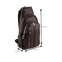 Westpolo Vegan Deri Unisex Çapraz Göğüs Ve Omuz Çantası Body Bag - 7006 Kahverengi