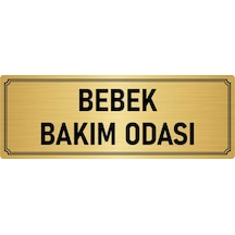 Metal Yönlendirme Levhası, Departman Kapı İsimliği Bebek Bakım Odası 10x20 cm Altın Renk