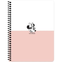 Mickey Mouse 20x28 Cm Çizgisiz 80 Yaprak Telli Defter Karton Kapak 60 Gr Beyaz Kağıt Pembe