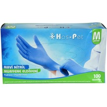 Has-Pet Pudrasız Mavi Nitril Muayene Eldiveni 100'lü M