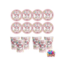 My Melody 8 Kişilik Tabak Bardak Ekonomik Doğum Günü Parti Malzeme Seti Renkli Tüm Yaşlar