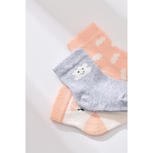Step Bibaby Biorganic Cloudy 3'lü Çorap 68450 Somon 001