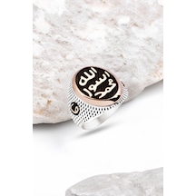 Gümüş Peygamber Mührü Vav Motifli Erkek Yüzük -5186