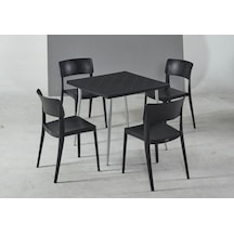 Antrasit Renkli Dış Mekan Bahçe Masa Sandalye Takımı 80x80 Cm Kar Antrasit - Gri Antrasit Renkli Dış Mekan Bahçe Masa Sandalye Takımı 80x80 Cm Kar Antrasit - Gri