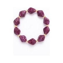 Doğal Taş Görünümlü Pinterest Bileklik Mor - 903059641 Mor