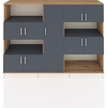 Hyperion Dolap 10 Raflı 9 Kapaklı 220x44x163 Çam-antrasit Çam-antrasit