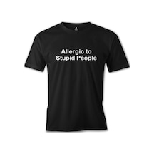Allergic To Stupid People Siyah Erkek Tshirt