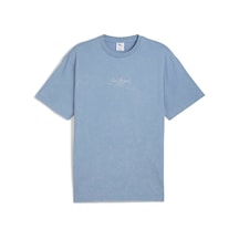 Puma Graphıc Font Play Washed Erkek Geniş Kesim Tişört 632119 34 Mavi