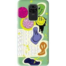 Xiaomi Redmi Note 9 Uyumlu You Can Sad Smile Tasarımlı Yeşil Lansman Telefon Kılıfı