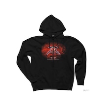 League Of Legends Zed Sign Siyah Fermuarlı Kapşonlu Sweatshirt
