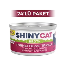 Gimcat Shinycat Broth Sos İçinde Barbun Balıklı ve Ton Balıklı Kedi Konservesi 24 x 70 G