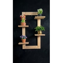 Ahşap Duvar Rafı - Çift Taraflı Bantlı Kolay Montaj - 60x40 Cm Bej