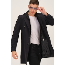 Plt8334 Dewberry Erkek Palto-Siyah-Lacivert-Siyah-Lacivert Lacivert - Siyah