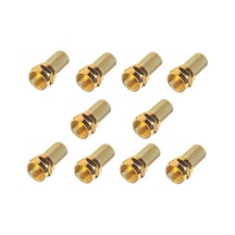 Lunatic 10'lu Pm-627 Rg6/u4 Geniş Altın F Konnektör - Lunatic 10'lu Pm-627 Rg6/u4 Geniş Altın F Konnektör