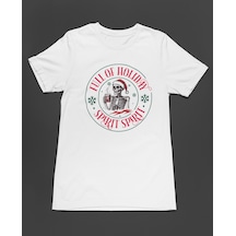 Bumeta Full Of Holiday Spirit Noel Temalı Unisex Tişört T-shirt Beyaz