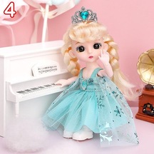 Yucama Yeni 16 Cm Bjd Mini Moda Oyuncak Bebek Giysi İle Miniatür Çocuk Bebek Kızlar Kız Bebek Güzel Giyinme 1/12 Doğum Günü Hediyeleri 3d Gözler - 4