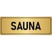 Metal Yönlendirme Levhası, Departman Kapı İsimliği Sauna 10x20 cm Altın Renk
