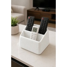 Masa Üstü Kumandalık Organizer Çok Bölmeli Tv Klima Kumanda Standı Düzenleyici 16x13x9.6 Cm Beyaz