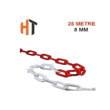 Plastik Zincir Kırmızı-beyaz Kalın 8mm 25 Metre