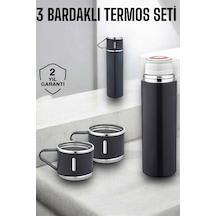 Cosmotex Paslanmaz Çelik 3 Lü Termos Seti Vakumlu Ve 8 Saat Isı Koruma