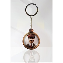 Mustafa Kemal Atatürk Ahşap Anahtarlık Tek Ebat N11.12601