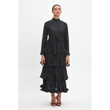 Kat Kat Fırfırlı Ve Bağcıklı Midi Boy Elbise - Günlük Ve Özel Günler İçin Modern Şıklık Bordo Kat Kat Fırfırlı Ve Bağcıklı Midi Boy Elbise - Günlük Ve Özel Günler İçin Modern Şıklık Bordo