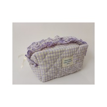 Mor Pötikare Firfirli Makyaj Çantası 17x10x11 Cm