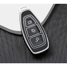 Gma Keys Lüx Ford Focus Fiesta Kuga Mondeo Smax Cmax Ecosport Nano Anahtar Kılıfı Siyah Silver Gümüş Renk