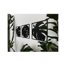 Monstera Yaprağı Temalı Dekoratif Duvar Süsü 3 Parça