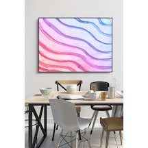 60 X 70 Cm Mavi & Mor Dalga Desenli Cam Tablo 4Mm Temperli Camdır (503300077)