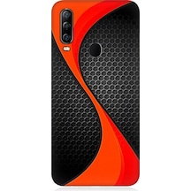 General Mobile Gm 20 Pro Uyumlu Turuncu Siyah Karbon Desenli Silikon Kılıf
