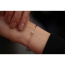 Reis Kuyumculuk T1395 Baget Tel Bilezik Pembe Altın - Rose Gold Altın Bilezik
