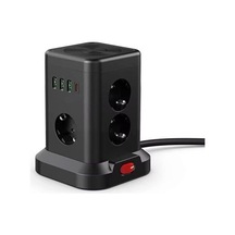 Smayling Kule Tipi Çoklu Priz - 3 Usb-a + 1 Type-c Çıkışlı, Akım Korumalı, Tek Tuş Kontrollü Masaüstü Priz