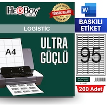 Herboy Hb-1095 30 X 12 Mm A4 Baskılı Laser Etiket 200 Adet