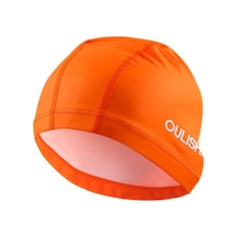 Brisand Yetişkin Yüzme Şapkası Dayanıklı Elastik Silikon Havuz Plaj Yüzmek Şapka Yaz Turuncu