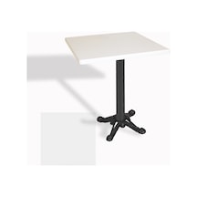Çipa Döküm Ayak Kare Masa 80x80 Cm - Werzalit, Wermodin Ve Allzalit Tabla - Beyaz Çok Renkli