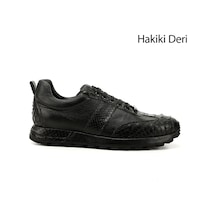 Gönderi(R) Erkek Siyah Piton Bağcıklı Hakiki Deri Comfort Sneaker Ddma73034490 Siyah