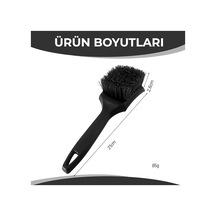 Sogud Lastik Temizleme Fırçası Jant, Paspas Ve Araç İç/dış Detay Temizliği İçin Sert Kıllı Ergonomik Fırça Dayanıklı Plastik Sap, Derinlemesine Temizlik, Oto Bakım Aksesuarı