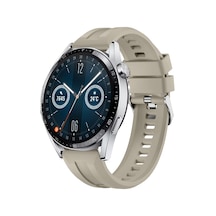 Sneezy Huawei Watch Gt3 46mm Gt2 46mm İle Uyumlu Spor Silikon Metal Tokalı Soft Saat Kordonu