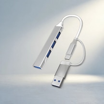 Ultra İnce 4 Port Usb Bölücü Type-c Çoklu Adaptör Taşınabilir
