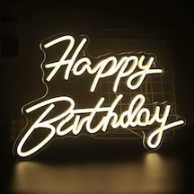 Happy Bırthday Yazılı Neon Led Çok Renkli