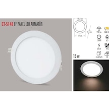 Cata Ct-5148 15w/6500k Alm. Panel Led Armatür Beyaz Beyaz
