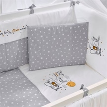 Meltem Kids Moon Nakışlı Pamuklu Bebek Uyku Seti 60 x 120 CM Gri