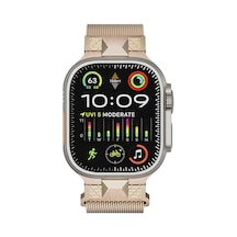 Apple Uyumlu Watch  Ultra 49mm Sbt Krd-107 Metal Hasır Kordon-starlight