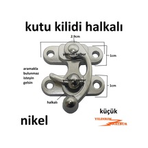 4 Adet Mini Kutu Kilidi Halkalı Küçük Tip Nikel Sandık Kilidi Hob