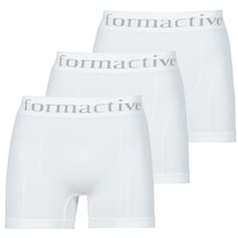 Formactive Microfiber Likralı Erkek Boxer 3Lü Set Beyaz